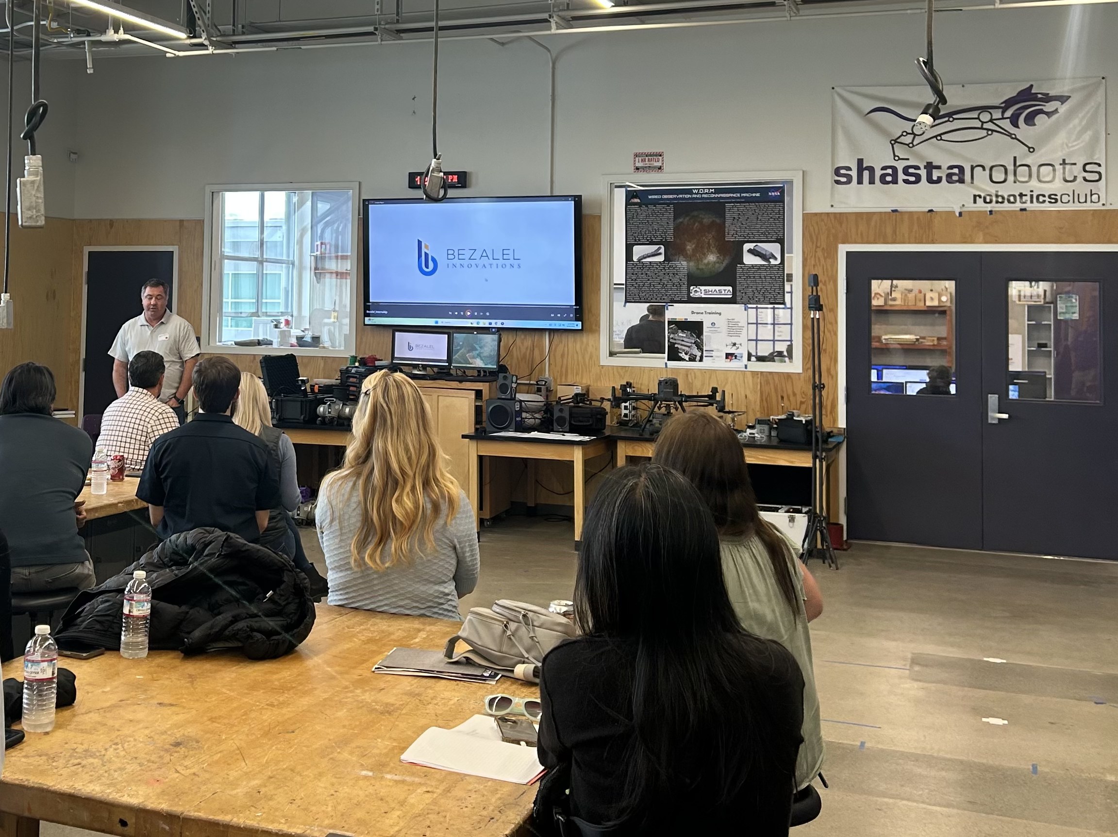 Bezalel Innovations presenting the Shasta High School STEM partnership to local business leaders